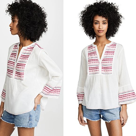 Velvet by Graham & Spencer Zaley Cotton Blouse szL - Picture 4 of 15